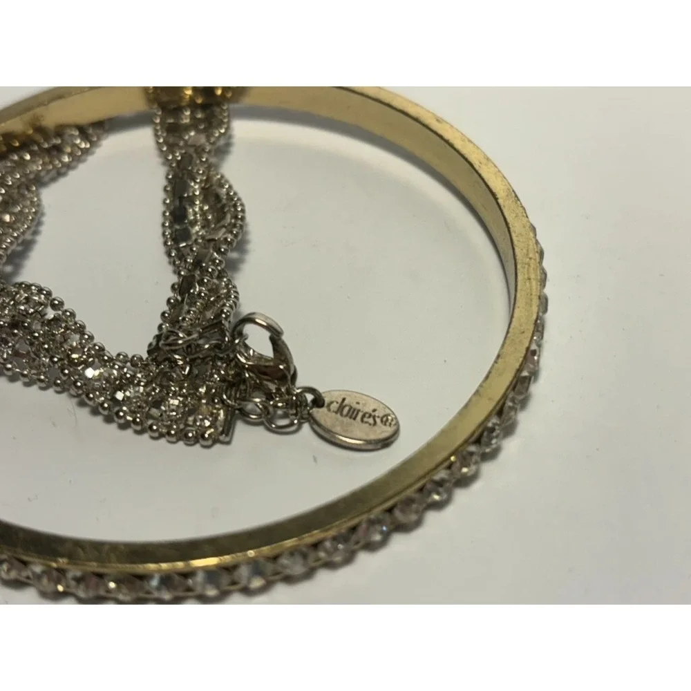 Bracelet Lot Statements Rhinestone and Metal Sparkly‎ Glam